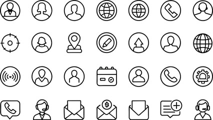 set of different Contact Icons