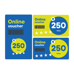 Digital Voucher: Online Shopping Discount Concept. Online Voucher, Digital Coupon, Internet Discount Code, Electronic Gift Card.