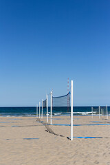 volleyball nets on Alicante beach 