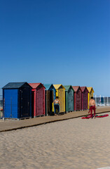 colorful huts at the beach