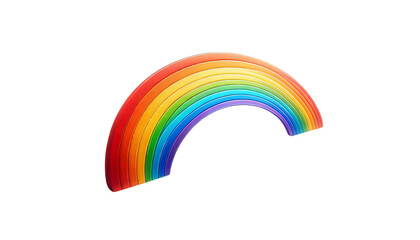 A 3D rendering of a rainbow on a transparent background