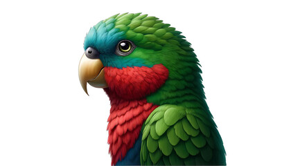 A highly detailed painting of a parrot, with vibrant feathers.