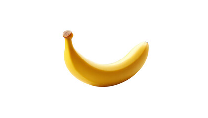 A photo of a single banana on a black background.