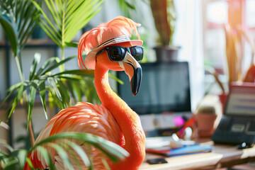 Innovative AI CEO Flamingo Manager: Confident, Successful, and Savvy