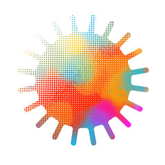 colored sun. hand drawing. Not AI. Vector illustration