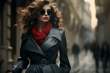 Trendy Young stylish actress street city. Person star face female adult. Generate Ai - 788747015