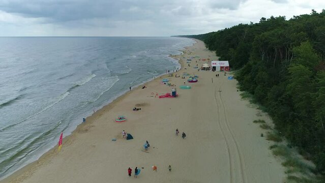 Beach Baltic Sea Lukecin Plaza Morze Baltyckiea Aerial View Poland