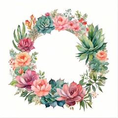 Fototapeta na wymiar Wreaths & Bouquets - is a beautiful set of hand drawn digital clip art in shades of pink.