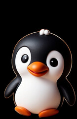 cartoon baby penguin, no background, illustration