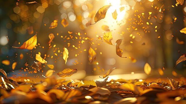 Golden leaves falling warm days a perfect time to embrace the beauty of autumn