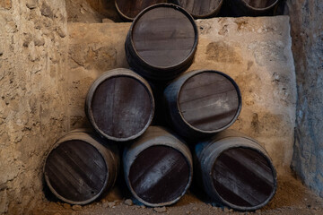 Wine barrels from the stone monastery (Zaragoza-Spain) - 788752012