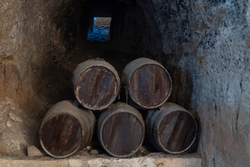 Wine barrels from the stone monastery (Zaragoza-Spain) - 788752018