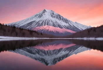 Fototapeten sunrise over the mountains © umar