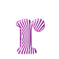 Obraz premium White 3d symbol with purple vertical ultra-thin straps. letter r