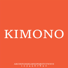 kimono, an elegant and luxury typeset
