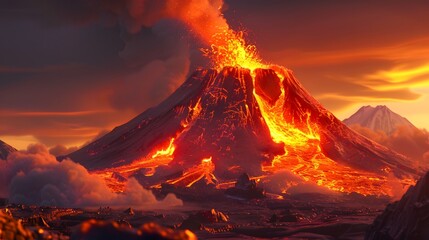 Molten Fury: Witnessing the Unstoppable Force of Super Lava - obrazy, fototapety, plakaty