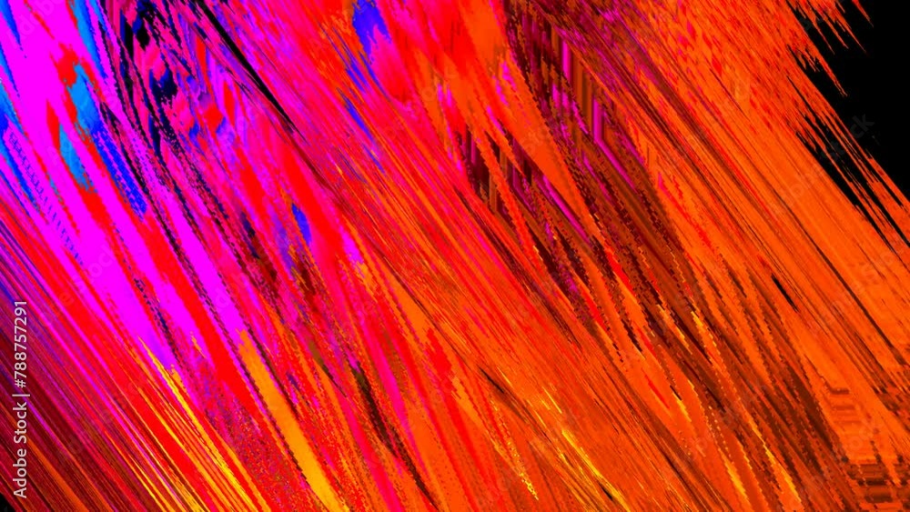 Poster a vintage computer-inspired abstract journey through geometric shapes, glitches, and noise. vj loop 