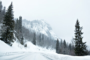 Norwegian snowy roads  