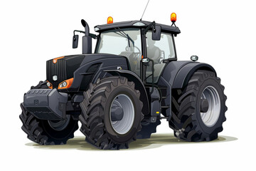 Agricultural machinery. The tractor on a white background. Vector illustration 3D avatars set vector icon, white background, black colour icon - obrazy, fototapety, plakaty