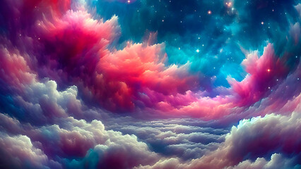 Stary night cosmos.Colorful space galaxy cloud nebula.