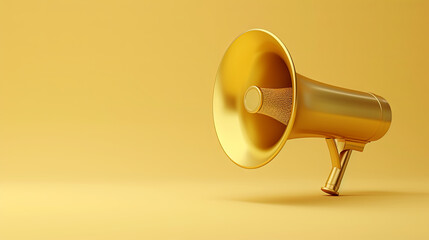 gold megaphone,  marketing concept