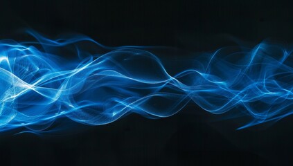 blue sound waves, black background, blue light streaks Generative AI