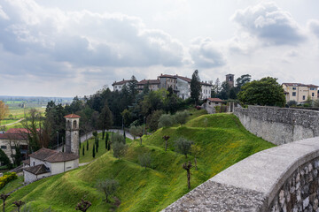 View of the castle from the panoramic terrace of Spilimbergo, Friuli Venezia Giulia. Italy