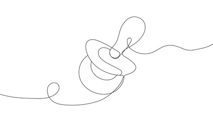 Baby pacifier in continuous line style