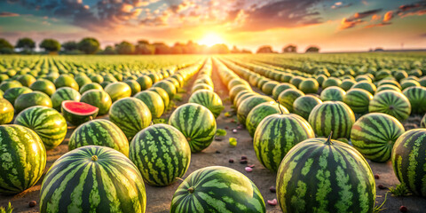 A large field of watermelons