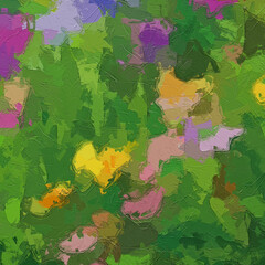 The beautiful scenery of oil paintings and various flowers, lotus leaves, lotus flowers, and chrysanthemums - 788769695