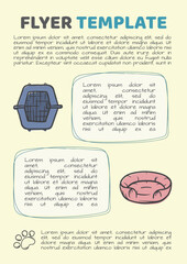 Template design for flyer, poster related to advertising of pet products and accessories. Vector editable layout
