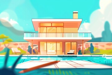 A lone architect sketches out a blueprint for a dream home, their imagination bringing to life the perfect living space - obrazy, fototapety, plakaty