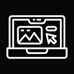 Fototapeta premium laptop icon vector outline design