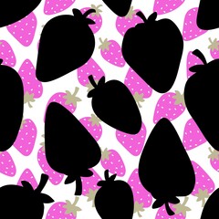 Fruit seamless strawberry pattern for fabrics and textiles and packaging and gifts and cards and linens