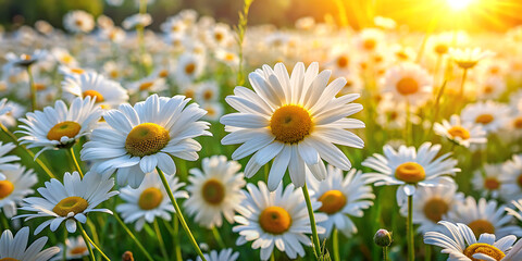 field of daisies - perfect for spring and summer themes, garden enthusiasts, and nature lovers
