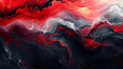 Red and Black Abstract Illustration,
Liquid marbling paint texture background Fluid painting abstract texture Intensive color mix wallpaper
 - obrazy, fototapety, plakaty