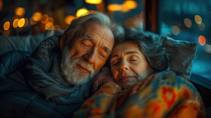 Man and Woman Laying in Bed Together