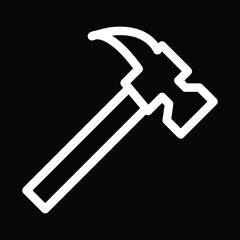 construction hammer icon vector outline