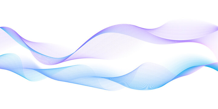Abstract background wave lines pattern flowing dynamic gradient smooth blue purple pink color isolated on white background. Contemporary design in the concept of AI technology, music, sound, equalizer
