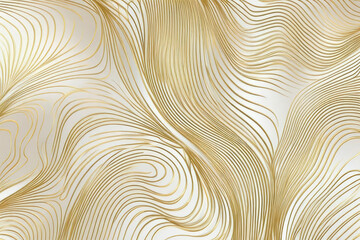 Gold abstract line art, vector format, intertwining patterns suitable for luxury wallpaper, digital painting for print, wall art, home decor, cover and packaging design, octane rendering, golden ratio - obrazy, fototapety, plakaty