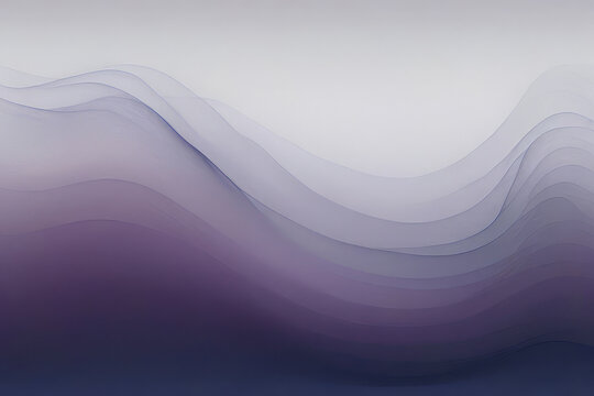 Wave cut horizontally through stark midnight blue gives way to a soft grey mist gradually bleeding into an ethereal violet, flowing backdrop textures overlaid by subtle color gradients