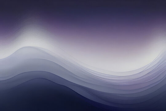 Wave cut horizontally through stark midnight blue gives way to a soft grey mist gradually bleeding into an ethereal violet, flowing backdrop textures overlaid by subtle color gradients