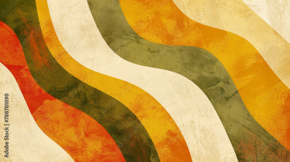 Poster vintage textured waves in a vibrant abstract pattern