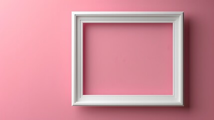 minimalist beauty of a white blank frame against a soft pink background, its simplicity and elegance showcased in stunning 8k full ultra HD resolution.