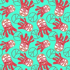 Cartoon monsters seamless emoticons aliens pattern for kids clothes print and wrapping paper and fabrics