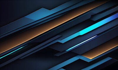 black wallpaper with blue 3D shapes. modern and futuristic graphics.
