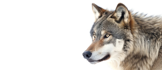 Obraz premium Wolf head, isolated on white background. 