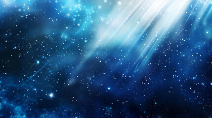 Cosmic light rays in starry space background