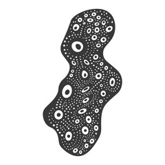 Silhouette amoeba animal black color only