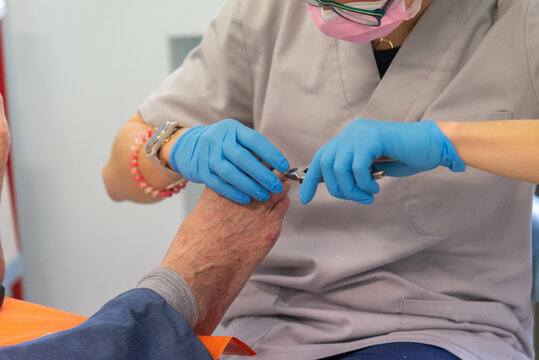 Senior Receiving Foot Care from a Podiatrist